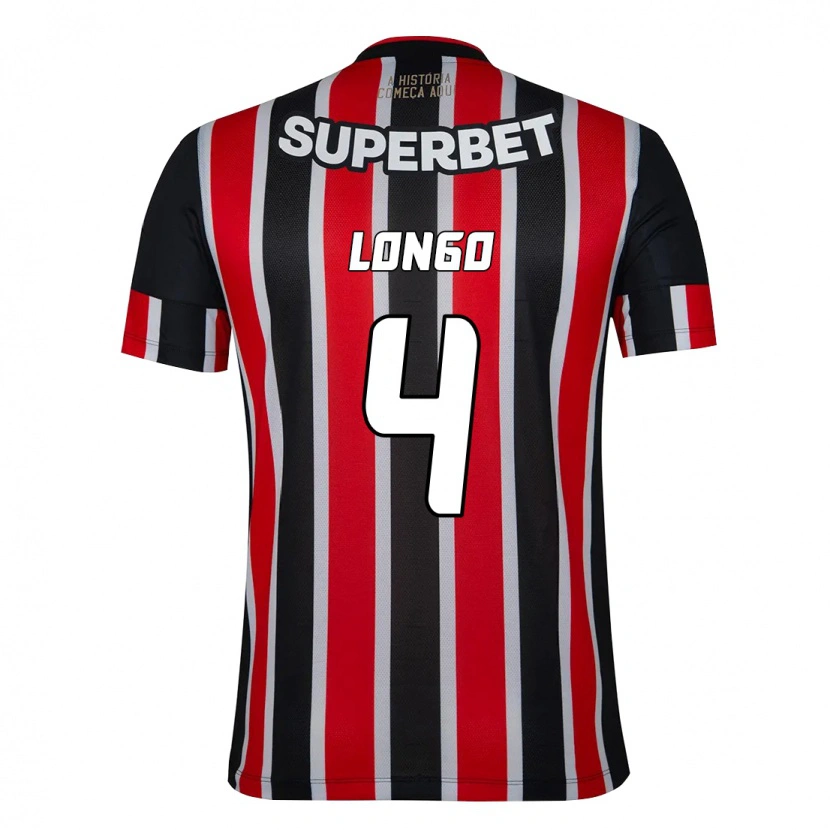 Danxen Donna Maglia Santiago Longo #4 Nero Rosso Kit Gara Away 2025/26 Maglietta