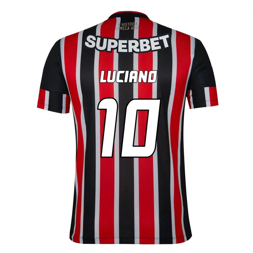 Danxen Donna Maglia Luciano #10 Nero Rosso Kit Gara Away 2025/26 Maglietta