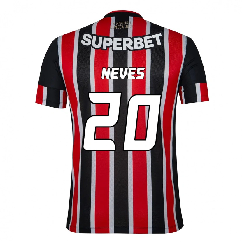 Danxen Donna Maglia Gabriel Neves #20 Nero Rosso Kit Gara Away 2025/26 Maglietta