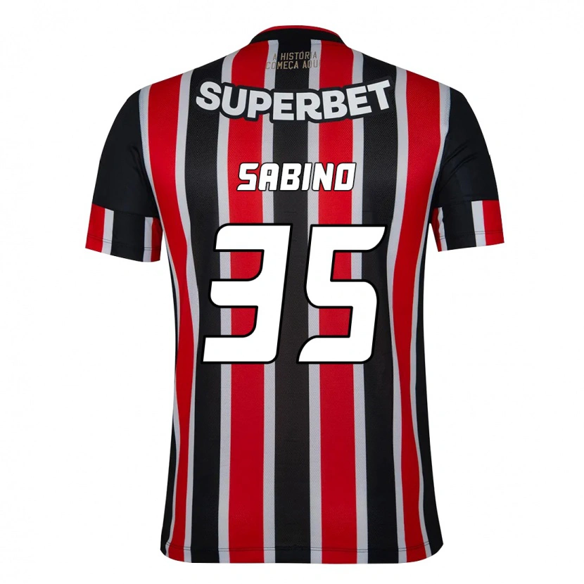 Danxen Donna Maglia Sabino #35 Nero Rosso Kit Gara Away 2025/26 Maglietta