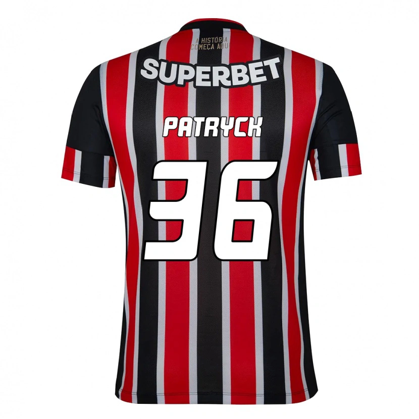 Danxen Donna Maglia Patryck #36 Nero Rosso Kit Gara Away 2025/26 Maglietta