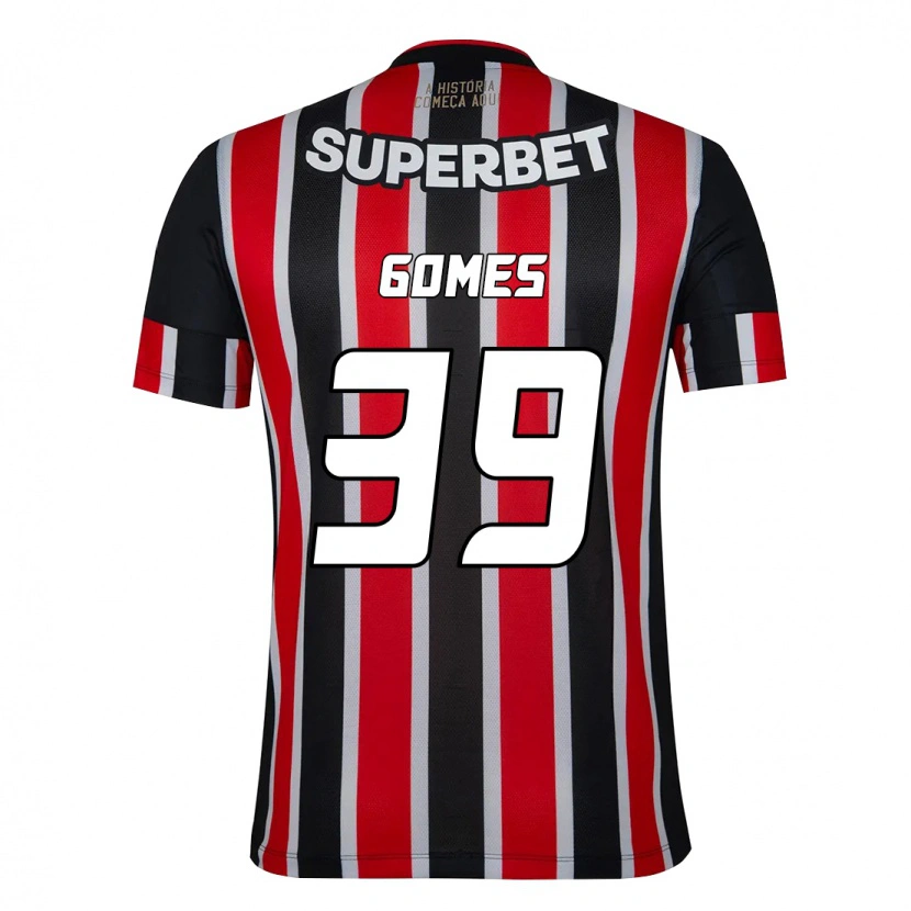 Danxen Donna Maglia William Gomes #39 Nero Rosso Kit Gara Away 2025/26 Maglietta