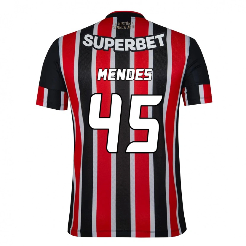 Danxen Donna Maglia Nathan Mendes #45 Nero Rosso Kit Gara Away 2025/26 Maglietta