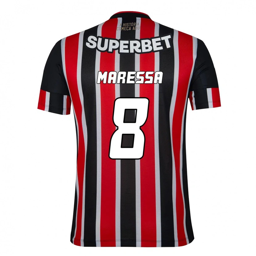 Danxen Donna Maglia Maressa #8 Nero Rosso Kit Gara Away 2025/26 Maglietta