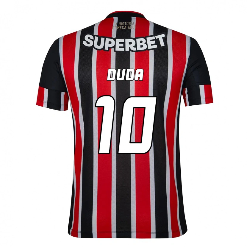 Danxen Donna Maglia Duda #10 Nero Rosso Kit Gara Away 2025/26 Maglietta