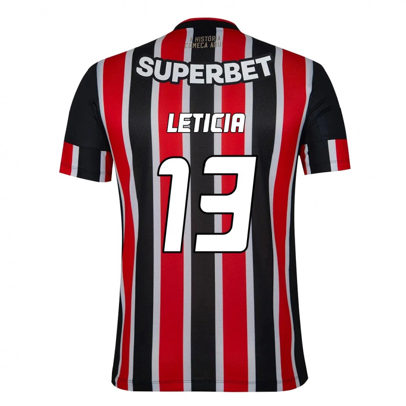 Danxen Donna Maglia Leticia #13 Nero Rosso Kit Gara Away 2025/26 Maglietta