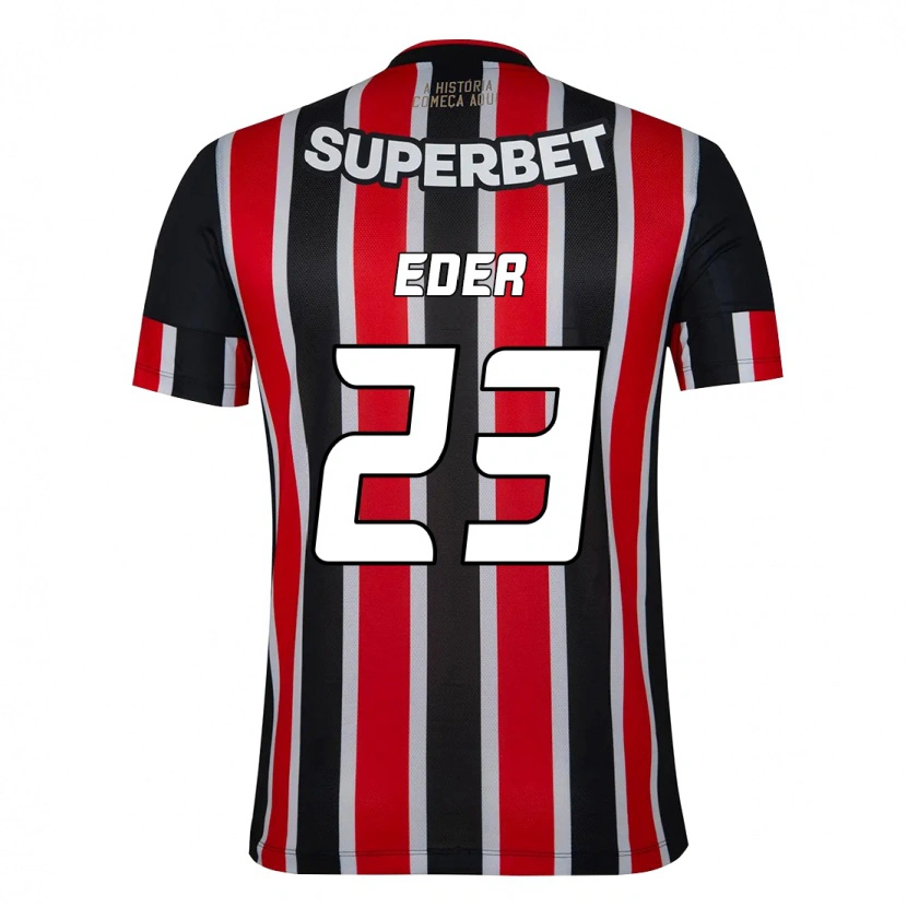Danxen Donna Maglia Eder #23 Nero Rosso Kit Gara Away 2025/26 Maglietta