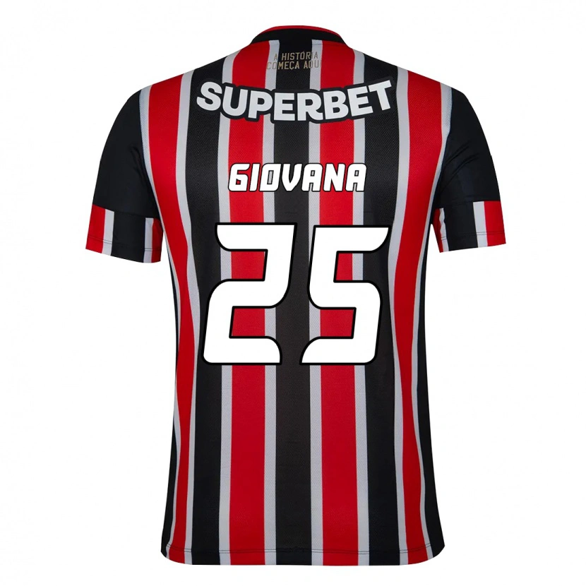Danxen Donna Maglia Giovana #25 Nero Rosso Kit Gara Away 2025/26 Maglietta
