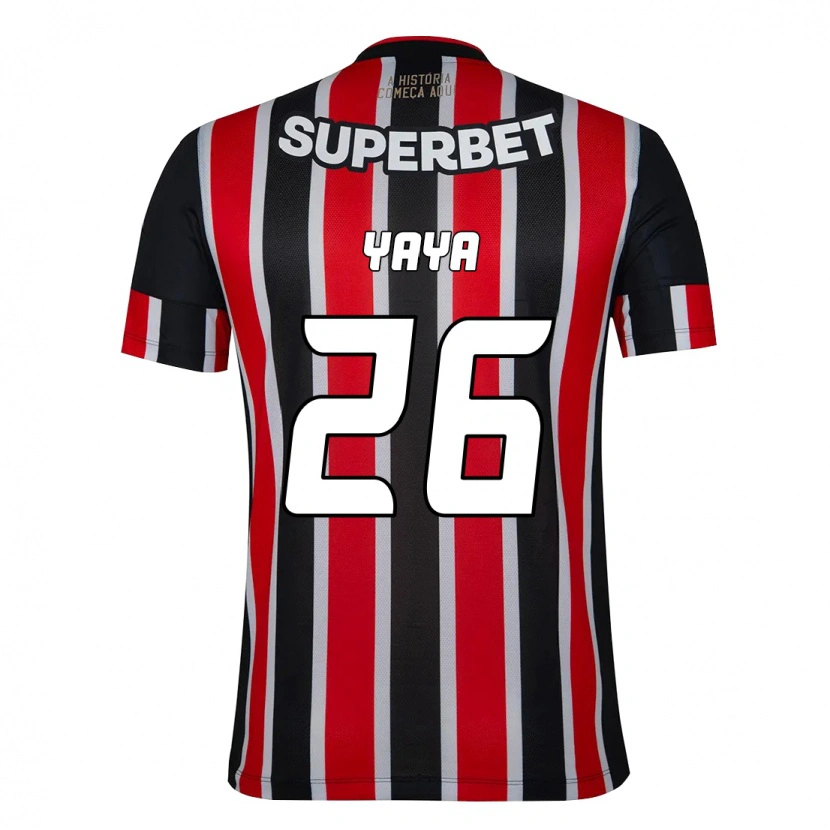 Danxen Donna Maglia Yaya #26 Nero Rosso Kit Gara Away 2025/26 Maglietta
