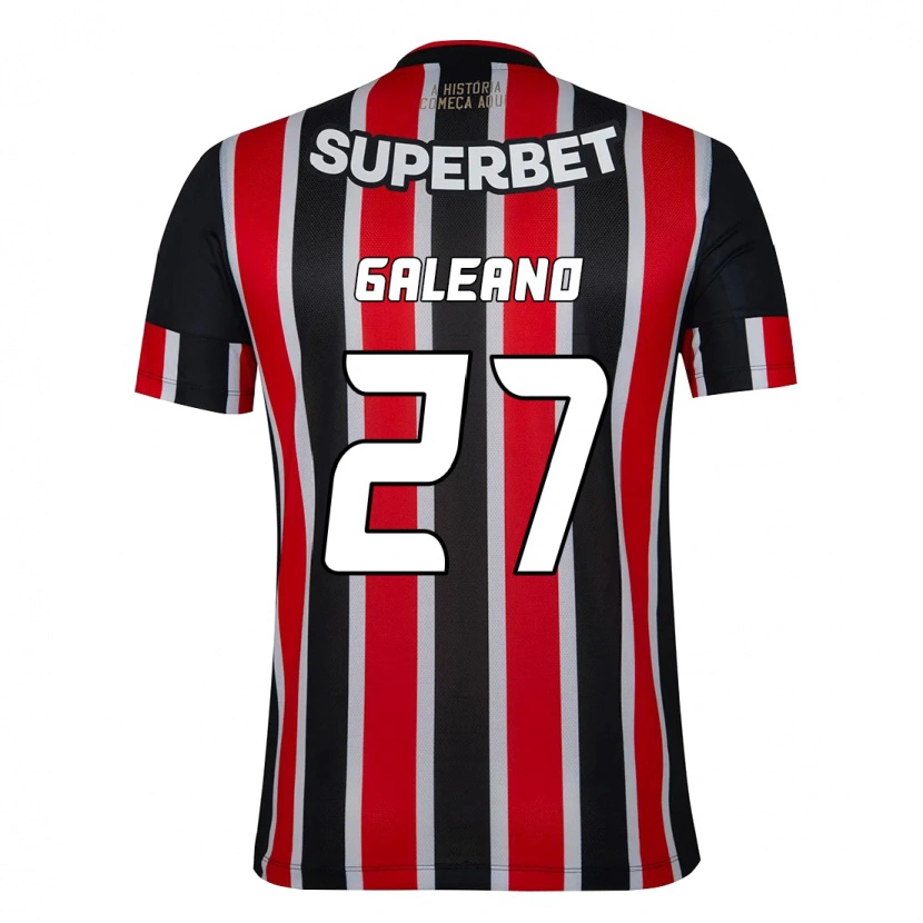Danxen Donna Maglia Antonio Galeano #27 Nero Rosso Kit Gara Away 2025/26 Maglietta