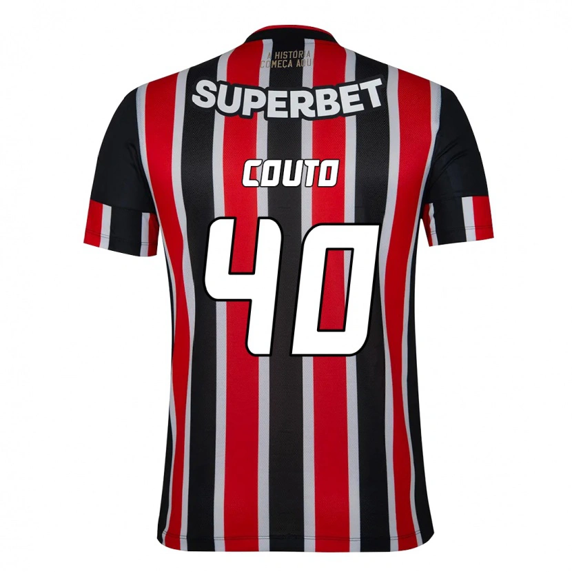 Danxen Donna Maglia Thiago Couto #40 Nero Rosso Kit Gara Away 2025/26 Maglietta