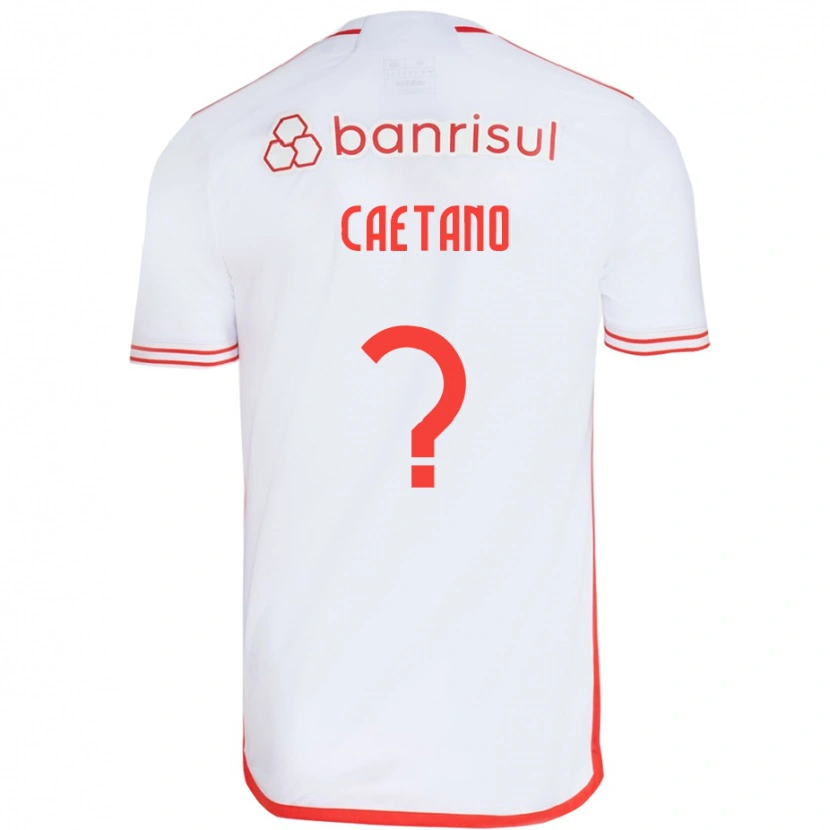 Danxen Donna Maglia Caetano #0 Bianco Rosso Kit Gara Away 2025/26 Maglietta