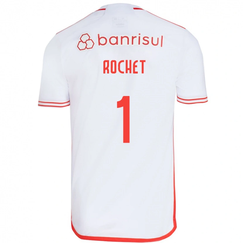 Danxen Donna Maglia Sergio Rochet #1 Bianco Rosso Kit Gara Away 2025/26 Maglietta