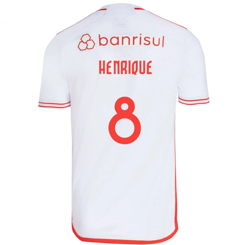 Danxen Donna Maglia Bruno Henrique #8 Bianco Rosso Kit Gara Away 2025/26 Maglietta