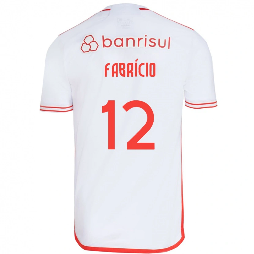 Danxen Donna Maglia Fabrício #12 Bianco Rosso Kit Gara Away 2025/26 Maglietta