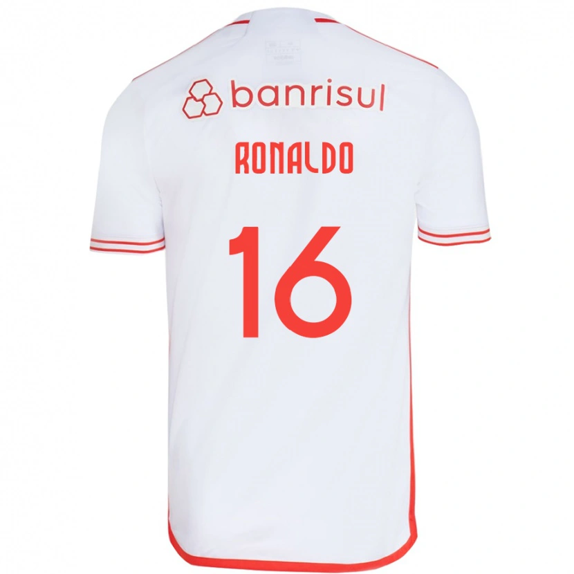 Danxen Donna Maglia Ronaldo #16 Bianco Rosso Kit Gara Away 2025/26 Maglietta