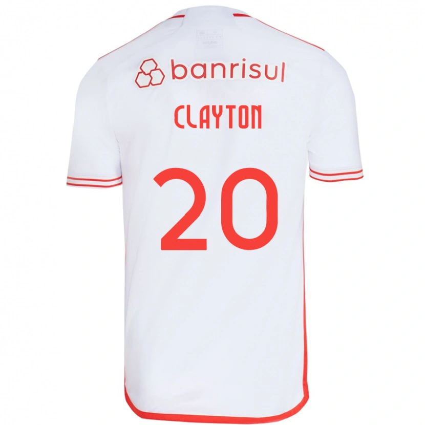 Danxen Donna Maglia Clayton #20 Bianco Rosso Kit Gara Away 2025/26 Maglietta