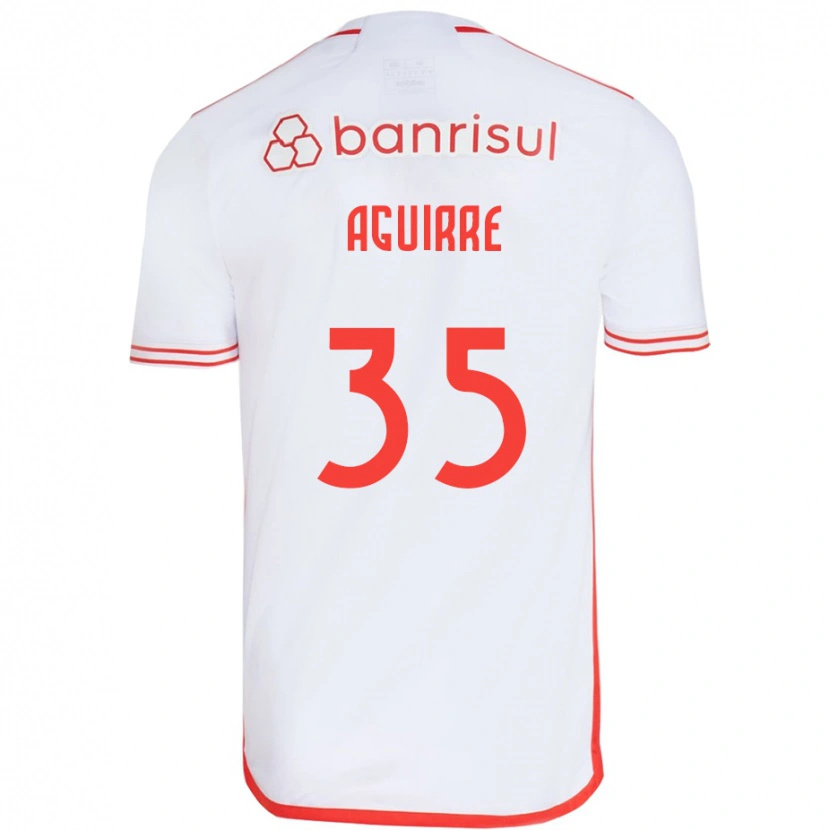 Danxen Donna Maglia Braian Aguirre #35 Bianco Rosso Kit Gara Away 2025/26 Maglietta
