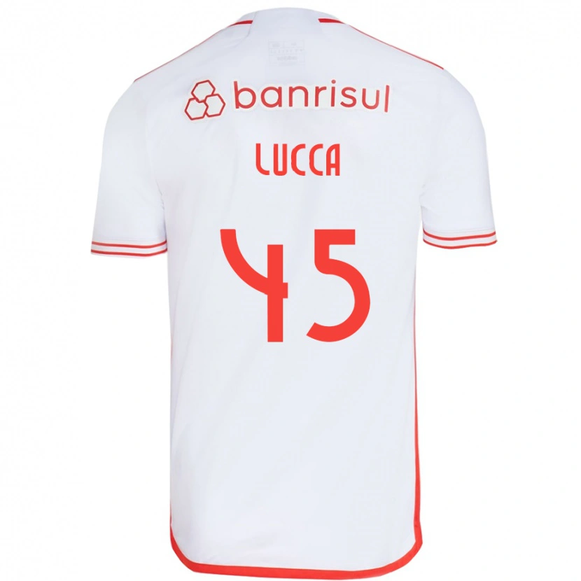 Danxen Donna Maglia Lucca #45 Bianco Rosso Kit Gara Away 2025/26 Maglietta