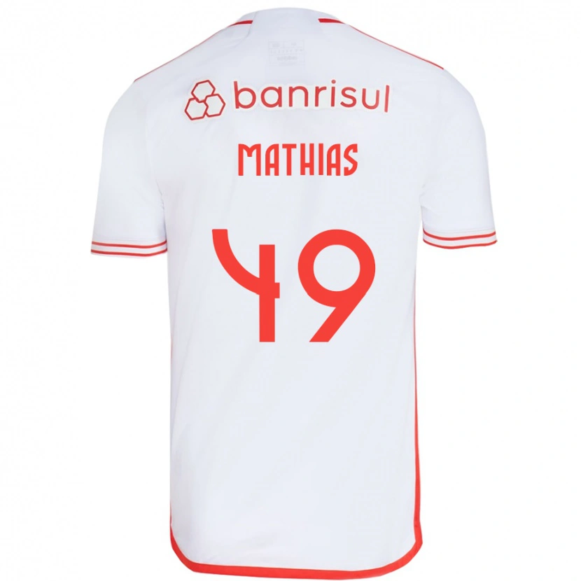 Danxen Donna Maglia Ricardo Mathias #49 Bianco Rosso Kit Gara Away 2025/26 Maglietta