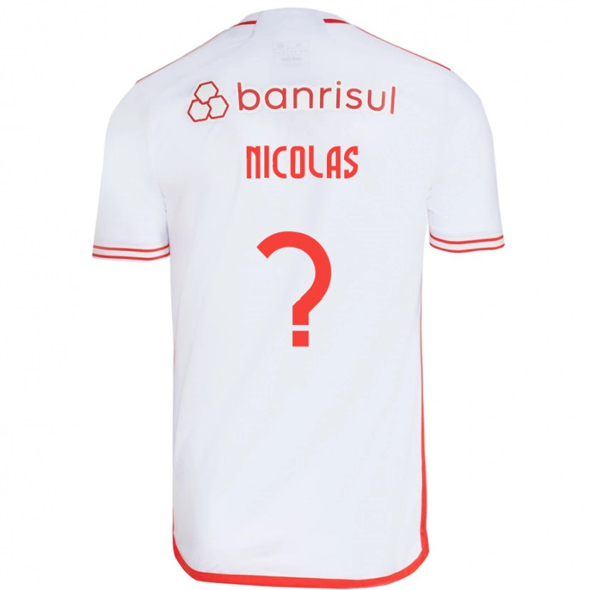 Danxen Donna Maglia Nicolas #0 Bianco Rosso Kit Gara Away 2025/26 Maglietta