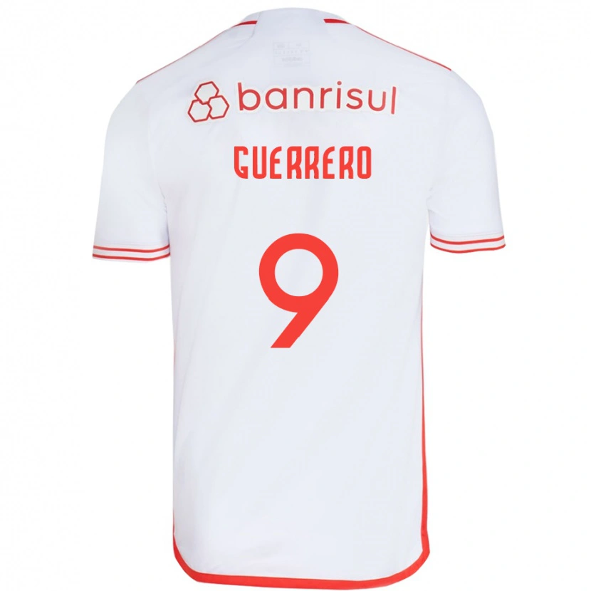 Danxen Donna Maglia Paolo Guerrero #9 Bianco Rosso Kit Gara Away 2025/26 Maglietta