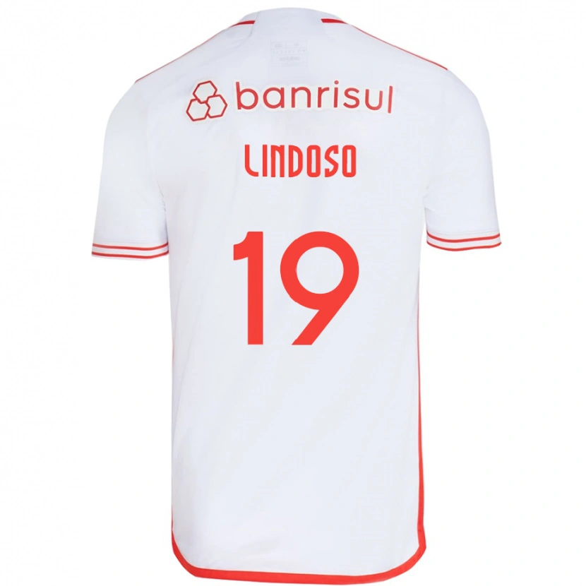 Danxen Donna Maglia Rodrigo Lindoso #19 Bianco Rosso Kit Gara Away 2025/26 Maglietta
