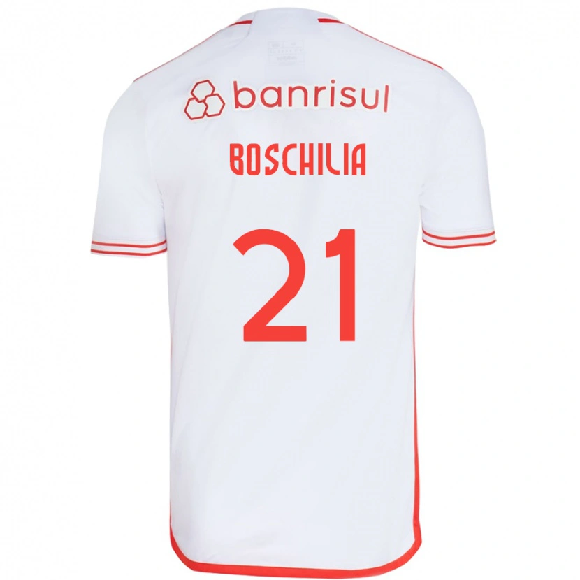 Danxen Donna Maglia Gabriel Boschilia #21 Bianco Rosso Kit Gara Away 2025/26 Maglietta