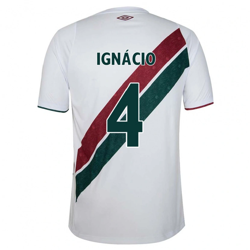 Danxen Donna Maglia Ignácio #4 Bianco Verde Borgogna Kit Gara Away 2025/26 Maglietta