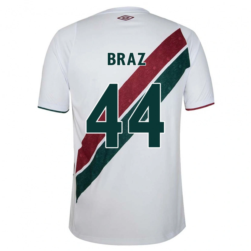 Danxen Donna Maglia David Braz #44 Bianco Verde Borgogna Kit Gara Away 2025/26 Maglietta