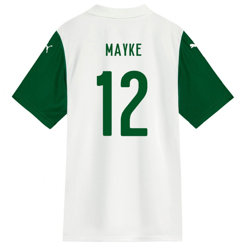Danxen Donna Maglia Mayke #12 Bianco Verde Kit Gara Away 2025/26 Maglietta