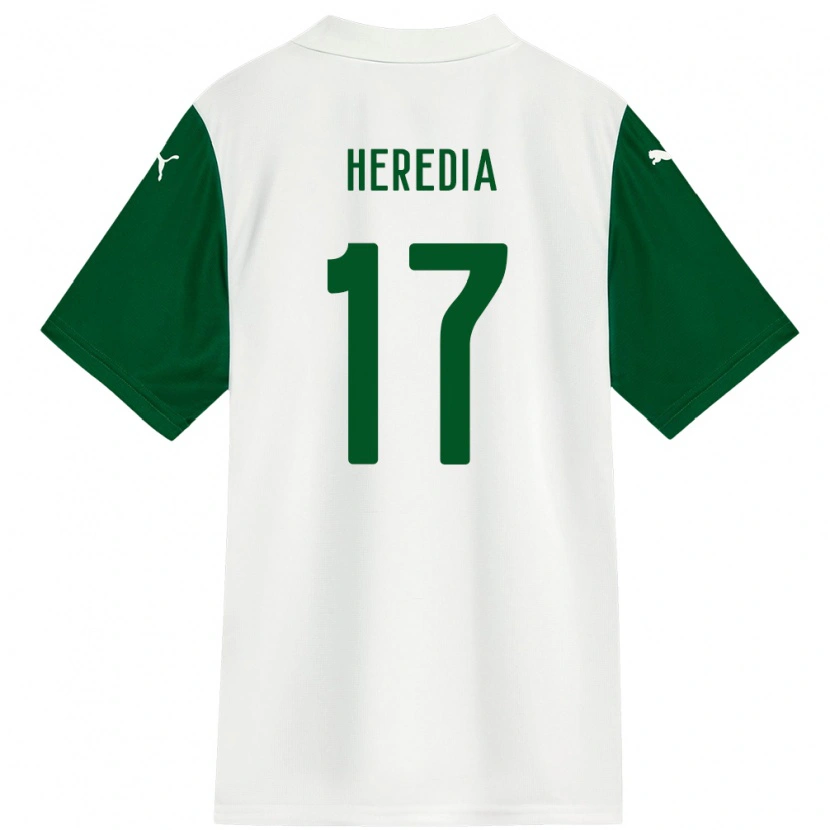 Danxen Donna Maglia Jesus Heredia #17 Bianco Verde Kit Gara Away 2025/26 Maglietta