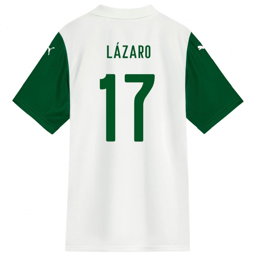Danxen Donna Maglia Lazaro #17 Bianco Verde Kit Gara Away 2025/26 Maglietta