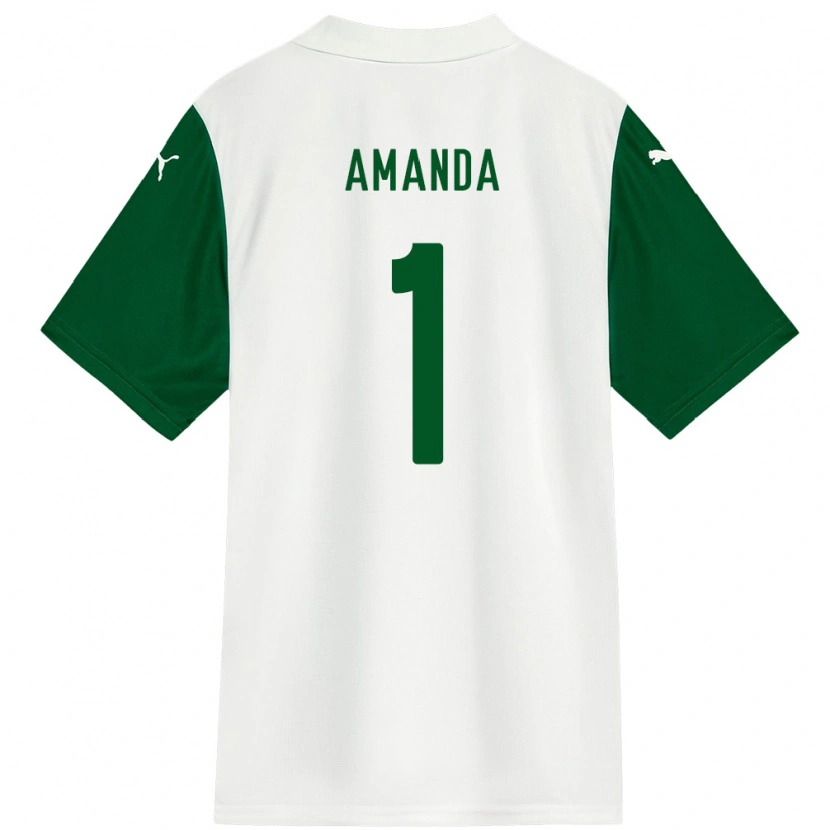 Danxen Donna Maglia Amanda #1 Bianco Verde Kit Gara Away 2025/26 Maglietta