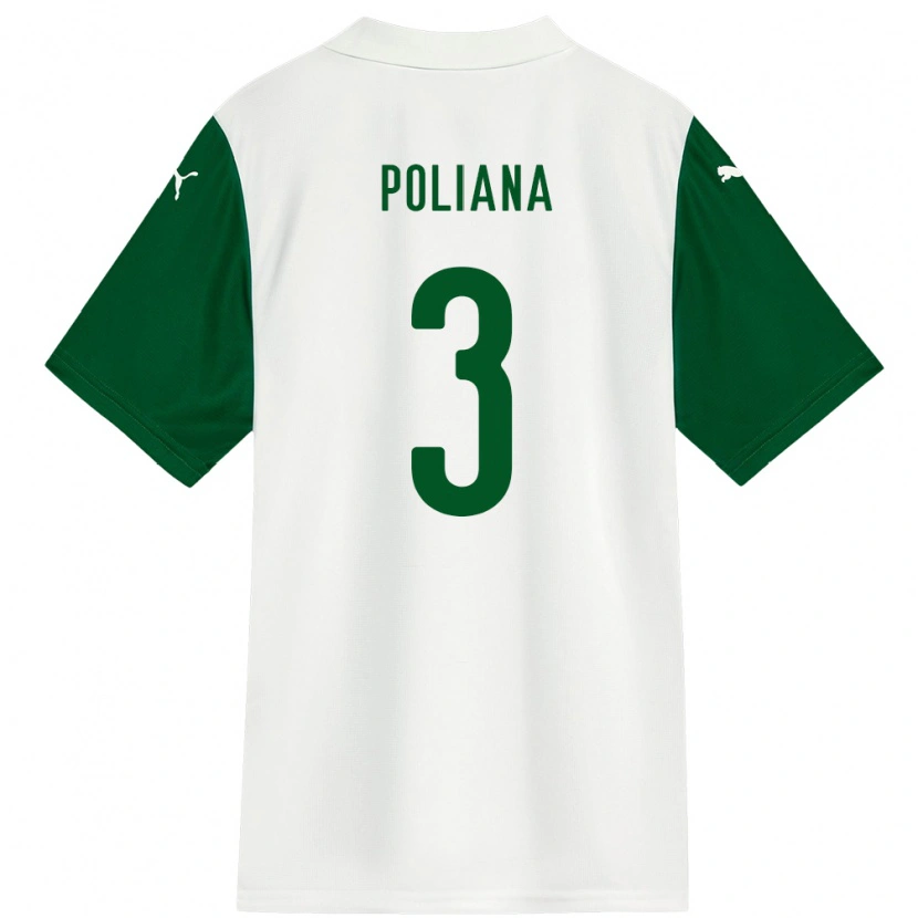 Danxen Donna Maglia Poliana #3 Bianco Verde Kit Gara Away 2025/26 Maglietta