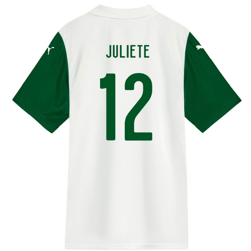 Danxen Donna Maglia Juliete #12 Bianco Verde Kit Gara Away 2025/26 Maglietta