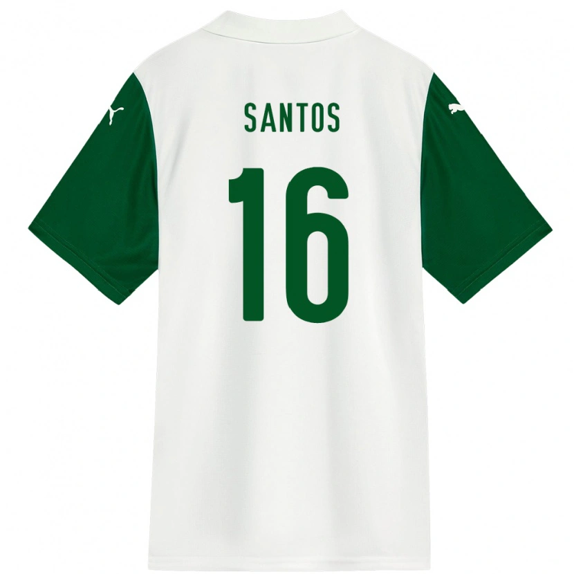 Danxen Donna Maglia Gaby Santos #16 Bianco Verde Kit Gara Away 2025/26 Maglietta