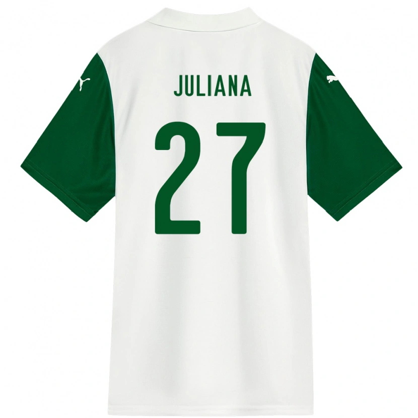 Danxen Donna Maglia Juliana #27 Bianco Verde Kit Gara Away 2025/26 Maglietta