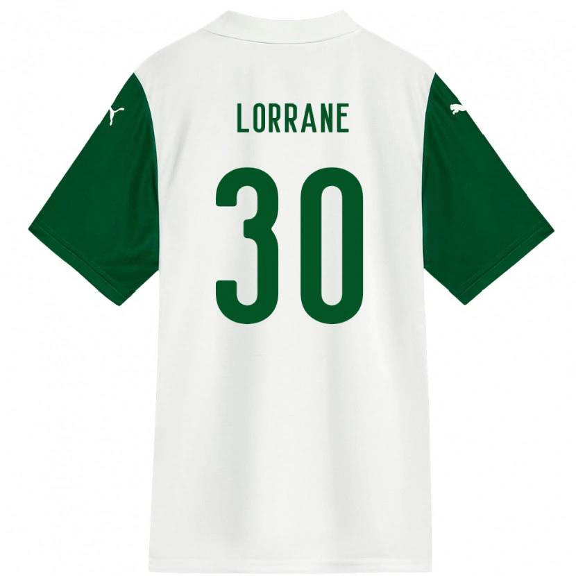 Danxen Donna Maglia Lorrane #30 Bianco Verde Kit Gara Away 2025/26 Maglietta