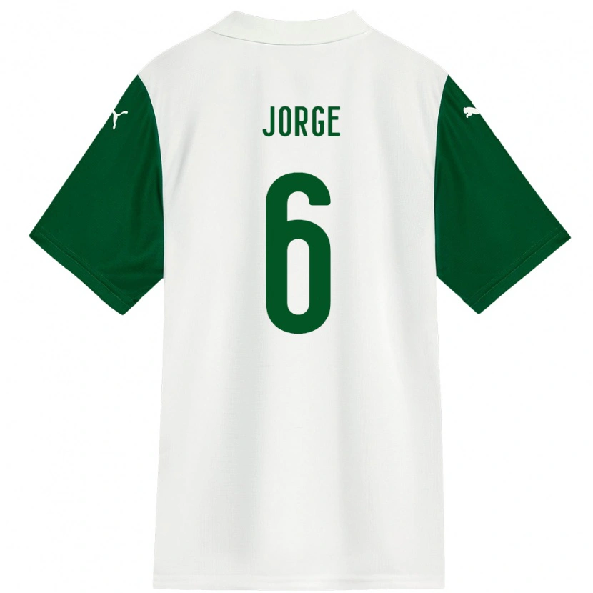Danxen Donna Maglia Jorge #6 Bianco Verde Kit Gara Away 2025/26 Maglietta