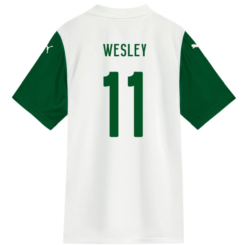 Danxen Donna Maglia Wesley #11 Bianco Verde Kit Gara Away 2025/26 Maglietta