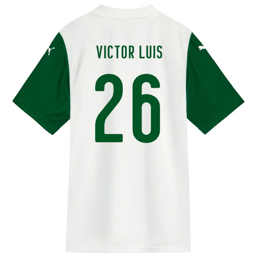Danxen Donna Maglia Victor Luis #26 Bianco Verde Kit Gara Away 2025/26 Maglietta