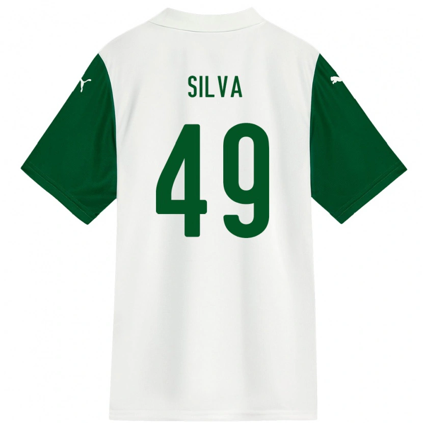 Danxen Donna Maglia Gabriel Silva #49 Bianco Verde Kit Gara Away 2025/26 Maglietta