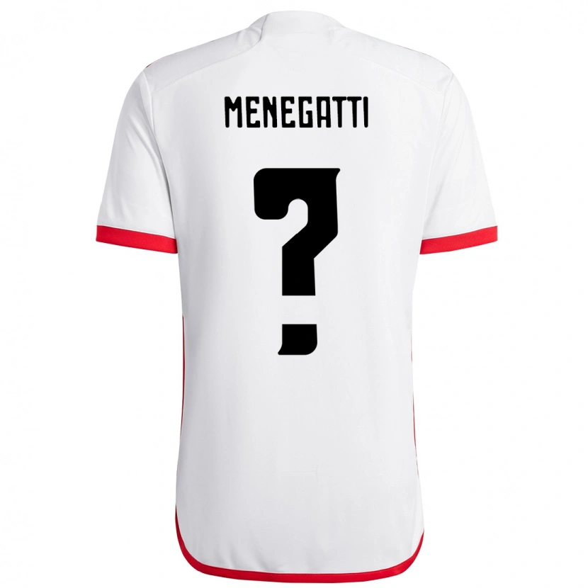 Danxen Donna Maglia Kauan Menegatti #0 Bianco Rosso Kit Gara Away 2025/26 Maglietta