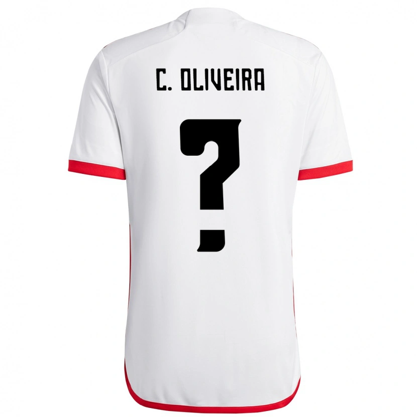 Danxen Donna Maglia Christian Oliveira #0 Bianco Rosso Kit Gara Away 2025/26 Maglietta