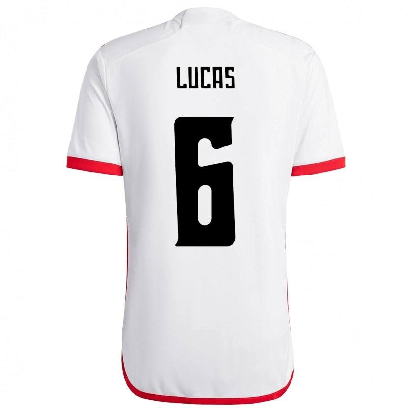 Danxen Donna Maglia Ayrton Lucas #6 Bianco Rosso Kit Gara Away 2025/26 Maglietta