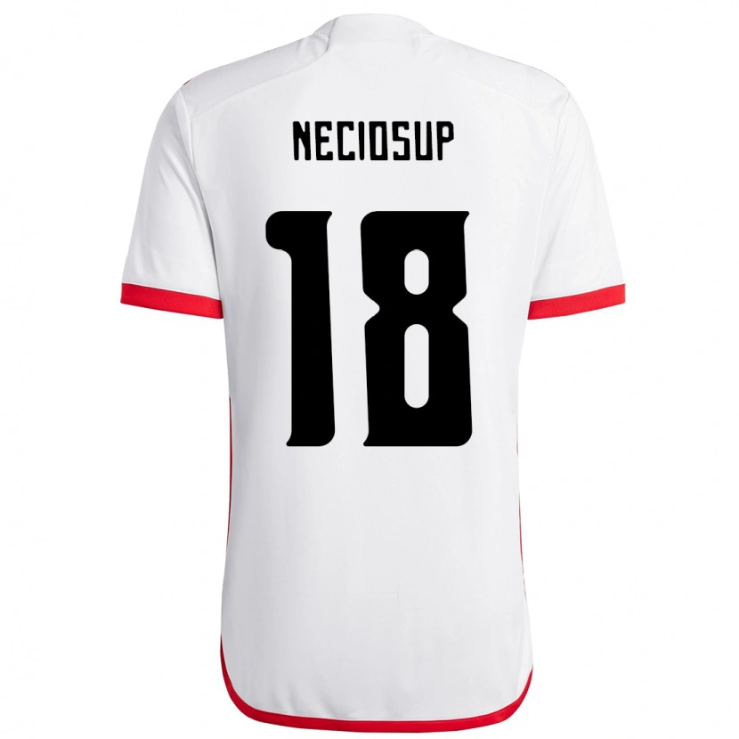 Danxen Donna Maglia Adriano Neciosup #18 Bianco Rosso Kit Gara Away 2025/26 Maglietta