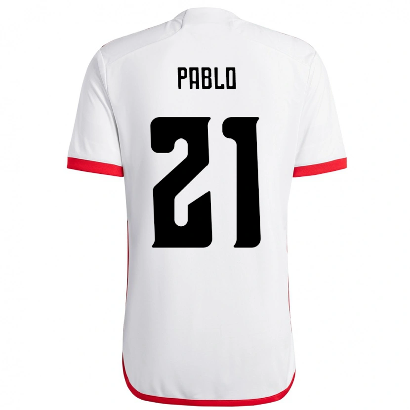 Danxen Donna Maglia Pablo #21 Bianco Rosso Kit Gara Away 2025/26 Maglietta