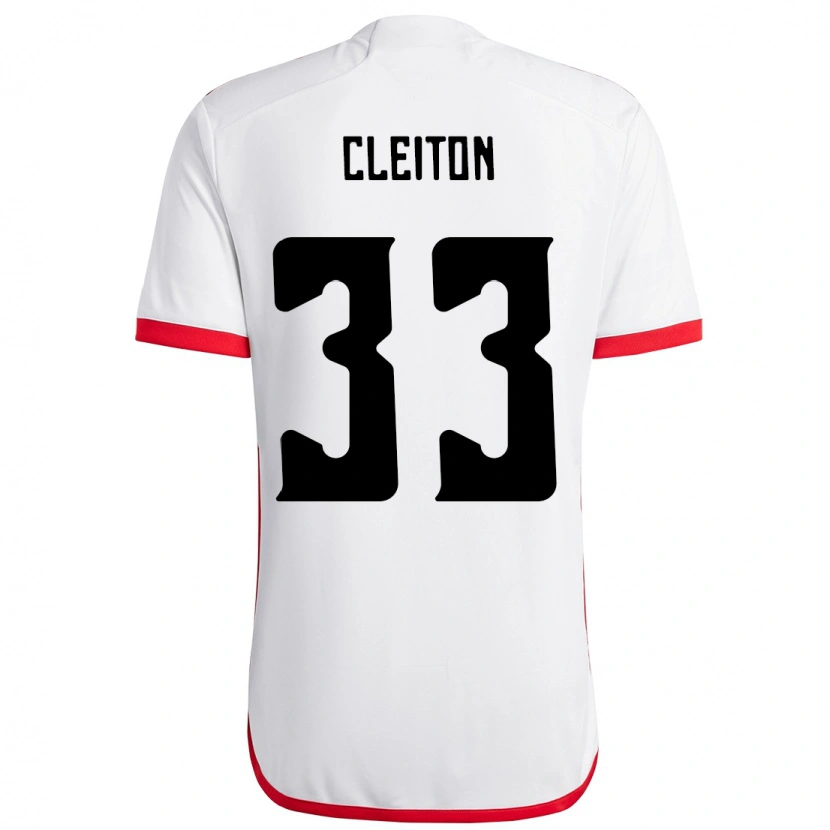 Danxen Donna Maglia Cleiton #33 Bianco Rosso Kit Gara Away 2025/26 Maglietta