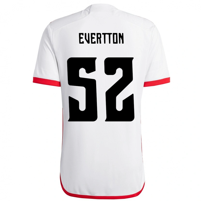 Danxen Donna Maglia Evertton Araújo #52 Bianco Rosso Kit Gara Away 2025/26 Maglietta